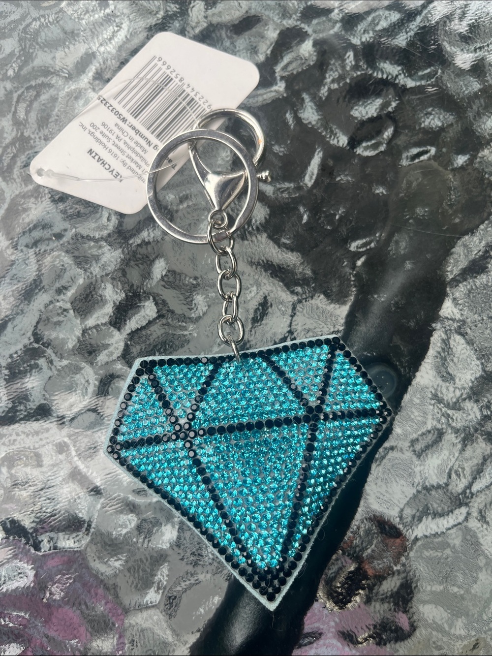 Teal Crystal Diamond Keychain/Bagcharm